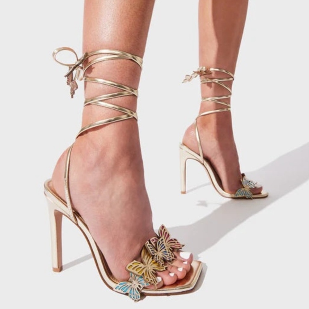 Steve Madden Gold Butterfly Heels